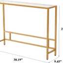 MAJARO Small Modern Console Table for Entryway, Tempered Glass with Metal Frame Sofa Table for Living Room, Hallway, Office (Single-Layer, Gold)