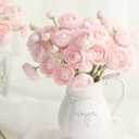 Floroom Ranunculus Artificial Flowers 18 Pcs Blush Faux Silk Mini Ranunculus Bulk Fake Wedding Filler Flowers for DIY Pink Bouquets, Centerpieces, Bridal Shower Decorations & Arrangements