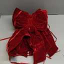 Suncalla 3 Pack Velvet Christmas Bow Decoration 2 ft Large Fireplace Bow Christmas Tree Topper for Xmas Home Wreath Front Door Porch Wedding Coquette Birthday Party Decor(Red)