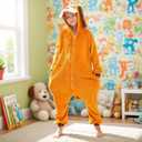 WAFUNNE Animal Onesie Costume for Kids Child Boys Girls Womens Mens Cosplay Halloween Dog Orange (130(for height=3'10"-4'2"))