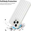 KANGHAR Compatible with iPhone 15 Pro Case, Silicone Stripes Cute Pattern, Camera Protection Soft Slim Phone Case for Phone Case -White