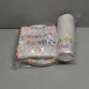 UVTQSSP 100 Pcs Birthday Plates and Cups and Napkins Party Supplies, Happy Birthday Party Paper Plates and Napkins Sets for Kids, Serve for 25 Guests, Colorful Semicircular Edge