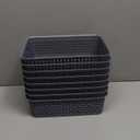 NETANY Plastic Storage Baskets - 8 Pack, Gray, Durable, Easy to Use, Flexible, Multi-Purpose, Ideal for Closets, Cabinets, Shelves, Countertops