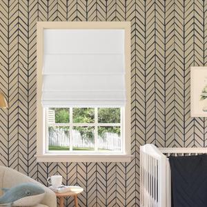 Sun Zero Preble Textured Total Blackout Cordless Roman Shade, 35" x 64", White