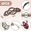 6 Pack Vintage French Barrette Hair Clips, Hair Accessories for Women, Strong Hold No Slip Styling