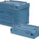 50L Automotive SUV Car Organizer for Storage | Folding PP Stackable Utility Crates Suitable for Any Car SUV Mini-Van (Color : Blue)