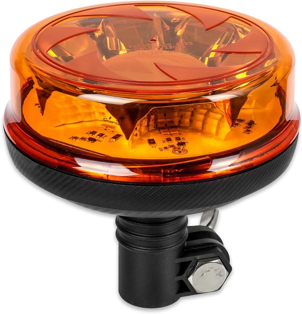 1Pcs Led Beacon Light Yellow Strobe Lights for Trucks 12V 24V Orange Beacon Light Rotating Beacon with 6 Modes for Car Truck UTV SUV Tractor Forklift Golf Cart Trailer
