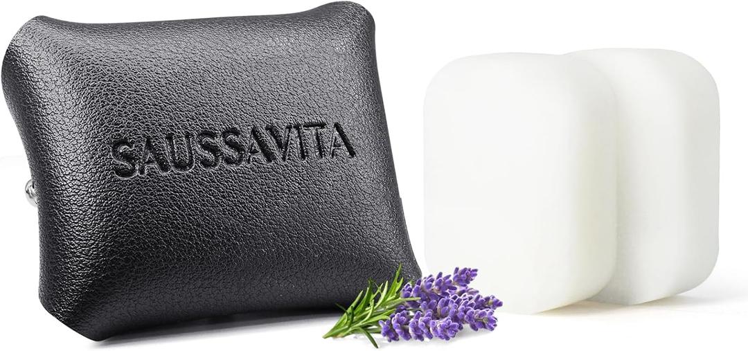 Car Air Freshener Diffuser Provence Lavender Scented 2 Pack, Car Fresheners Vent Clip Leather Design, Car Diffuser Flower Scented for 30 days Long Lasting Black