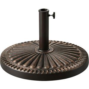 T&Jero 40 lb Round Heavy Duty Patio Market Table Umbrella Base Stand Weight for Outdoor, Bronze