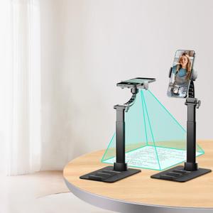 Adjustable Phone Stand, Desk Mount with 360 Rotation, Magnetic Clip-on Holder for Phones and Tablets, Height Adjustable with Non-Slip Base