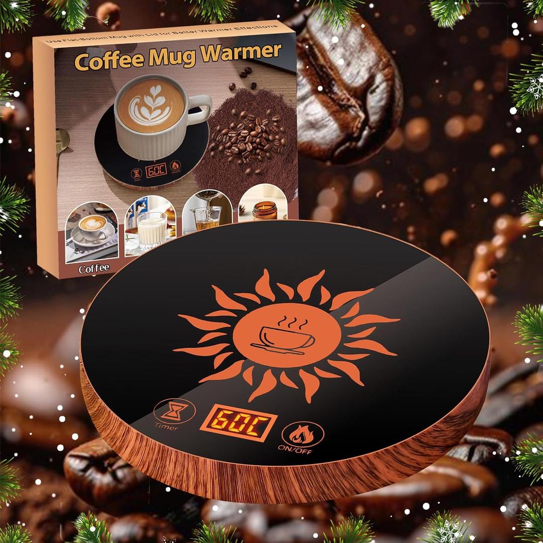 Coffee Mug Warmer for Desk with Auto Shut Off, Coffee Warmer for Desk with Auto Shut Off 2 Temperature Settings& 12 Hours Timer (5.9 x 5.9 " Round)