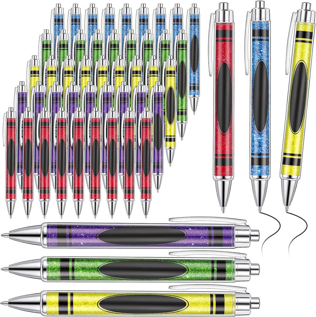 Jutom 50 Pcs Teacher Gifts Bulk Thank You The Best Teacher Pen Appreciation Set Pack Fun Cute Funny Cool Pens Inspirational Graduation Ink for Xmas School Office Small Party Favor(Stylish)