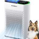 Powerful Air Purifiers for Home Large Room Up to 2400 Ft, ECOSELF HEPA Air Purifier with PM 2.5 Air Quality Display 20dB Sleep Mode, Air Purifiers for Bedroom Office Living Room HAP602 White