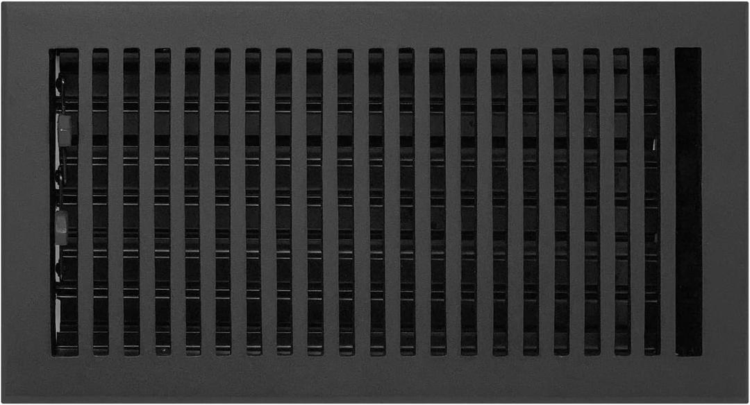 Madelyn Carter Contemporary Vent Cover, Solid Cast Aluminum Interior, Controls Air Flow, 6 x 12 inches (Overall Face: 7.25 x 13.5 inches), Matte Black