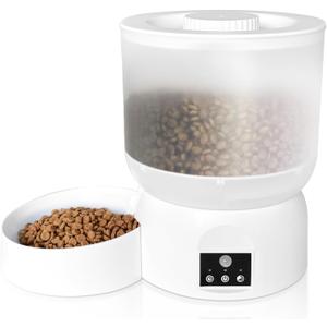 Automatic Cat Feeder, 2.5L Small Automatic Pet Feeder, Timed Cat Feeder with Motion-Activated 3-12 Meals at 2/4/6/8 Hour Intervals, 240-Day Battery Life