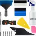 9 Pcs Vehicle Car Window Tint Application Tools Kit Glass Protective Film Installing Tool Car Window Film Squeegee Auto Vinyl Wrap Installation Kit for Vinyl (9)