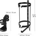 Oxygen Tank Holder for Walker and Rollator Fits D and E Cylinders for 1 inch to 1 1/8 inch 25 to 28.6 mm Tubes ONLY Steel Bracket with Secure Straps and Cup Holder Check Fit Before Purchase