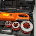 Electric Pipe Threader, Upgraded Pipe Threading Machine Uses Pure Copper Motor, Portable Handheld NPT Threader Kit with 6 HSS Dies 1/2"-2"