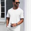 MAGNIVIT Men's Shirts Short Sleeve Cotton T-Shirt Crew Neck Light Tees Classic Basic Casual Tops Plain Soft Shirt (White, L)