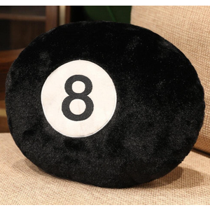 XIYUAN 14inch Billiards Sports Pillow Soft Stuffed Throw Pillow Toys Fluffy Durable Football Plush Toys Gift - for Kids Boy Girls Children Room Decor Sofa Cushion (No.8 Billiards)