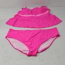 Eytino Plus Size Tankini Swimsuits for Women Colorblock Two Piece Tankini Top with Bikini Bottoms Swimwear(5X) (Rose)