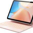 GreenLaw for iPad 11th(A16,2025)/10th(2022) Generation Case with Keyboard, Magic-Style Keyboard Stand, 7 Color Backlit, Stain-Resistant Surface, Multi-Touch Trackpad, Blush Pink