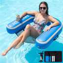 Inflatable Floating Pool Chair, Heavy Duty Pool Float Chair for Adults, Floating Chairs for Lake, Pool Lake Water Floats for Adults, 1 Pack-Dark Blue