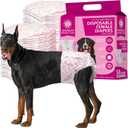 American Kennel Club Female Dog Wrap, Disposable Diapers with Wetness Indicator, Large, 50 Count (LG Waist Size 18 - 27 in)