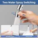 Kitchen Sink Faucet (Upgraded), 360 Swivel Kitchen Faucet Aerator, Dual-function 2-Flow Sprayer Faucet Head Replacement, Sink Attachment For Faucet Include 55/64 Inch Female Thread (Chrome1)