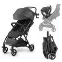 Ingenuity Ingenuity 3Dquickclose CS+ Compact Fold Stroller Lightweight Stroller with Oversized Canopy, Extra-Large Storage and Compact Fold, Black