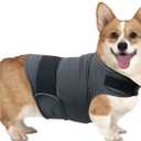Dog Anxiety Relief Shirt, Adjustable Anxiety Coat Jacket for Fireworks, Thunderstorm, Travel, Separation, Calming Vest Wrap for Small Medium Large Dogs (S) (Dark Grey)