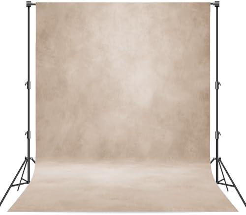 Haboke Abstract Professional Photography Backdrop for Portrait Photo Props Booth Background Photoshoot Studio with Ployester Fabric Roller Pocket on Top (6x8ft,Beige)
