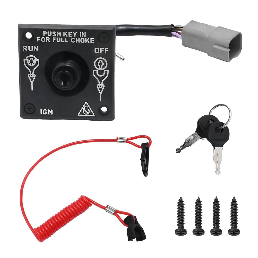 176408 Boat Kill Switch Outboard Ignition Switch Replacement for Johnson BRP Evinrude Boat Motor Ignition CutOff Switch w/Keys and Lanyard