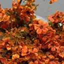 6 Pcs Artificial Hanging Mums Flowers Outdoor, Orange UV Resistant Fake Hanging Fall Plants for Outdoor Planter Patio Front Door Window Autumn Decoration (6, Orange)