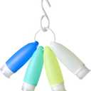4 Pack Hangable Leak Proof Silicone Travel Bottles for Toiletries - TSA approved Travel Containers for Shampoo, Conditioner and Bodywash - Easy to Carry and Reach (3oz)