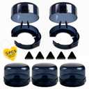 Stove Knob Safety Covers, 5Pcs Fits 90% Oven/Stove 5 Heat Alert Stickers Oven Knob Covers for Child Safety, 2nd Gen Kitchen Burner Childproofing, Gas Stove Knob Locks for Kid Baby Pet (Black)