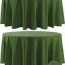Fokitut 2 Pack Waterproof Round Tablecloth, 132 Inch, Stain Resistant and Wrinkle Polyester Table Cloth, Fabric Table Cover for Kitchen Dining, Wedding, Party, Holiday Dinner-Willow