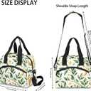 Insulated Lunch Bag for Women - Girl Green Leaves Box Reusable Meal Tote with Adjustable Shoulder Strap, Large Lunchbox for School Work Picnic Travel Camp Adult Children Kids Teens