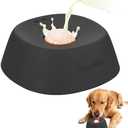 Yipetor Slow Feeder Dog Bowls for Liquid Treat, Entertained Ball-in Bone Broth Dog Lick Bowl, 3/4 Cup Yogurt Pup Lick Toy for Large Medium Small Breeds Dietary Supplement/Post-op Nutrition (black)