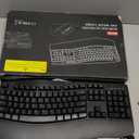 Wireless Keyboard and Mouse Combo, 2.4G Full Size Wave Keys Ergonomic Keyboard with Wrist Rest and 3-Level DPI Adjustable Wireless Ergonomic Mouse for Windows, Mac OS Desktop/Laptop/PC(Black)