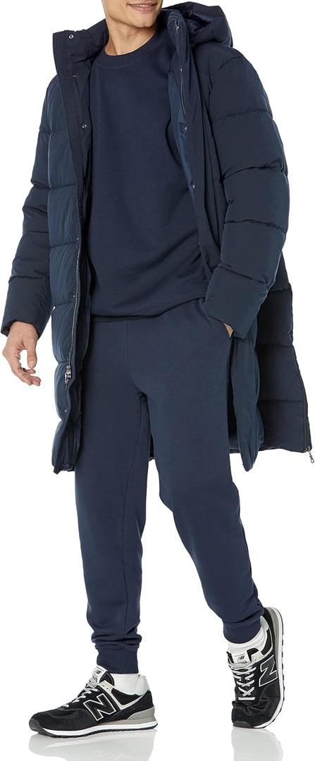 Amazon Essentials Mens Hooded Long Puffer Coat (Blue, XXXL)