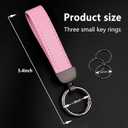 Turcee Leather Car Keychain,Creative Personality Leather Key Fob Replacement,Car Accessories Universal Key Fob Keychain for Men and Women (Pink)
