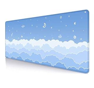 Kawaii Pastel Purple Witchy Large Gaming Mouse Pad, Mystical Elements Cute Goth Desk Mat, Aesthetics Desk Pad for Work, Laptop, Office, Home, 31.5 X 11.8 Inch