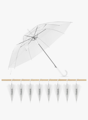 Clear Wedding Umbrellas Bulk, High-Visibility Transparent Rain Umbrella, Firm and Durable, Easy Operation, Large Clear Umbrella for Wedding Bride Groom Photography Golf Outdoor, 8 piece