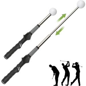 Golf Swing Training Aid Trainer Club, Right-Handed Flexible Retractable Device Equipment Accessories, Perfect for Hand Grip Sound Motion Strength Tempo Chipping Hitting Training Indoor Practice WarmUp