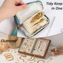 Tucnoeu 5-Layer Jewelry Pouch with Zipper, Small Travel Jewelry Case, Mini Travel Jewelry Bag for Rings, Bracelets, & Bangles with Tassel Zipper, Anti-Scratch & Portable Jewelry Bag