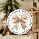 2 x Nativity Ornament 2025  A Thrill of Hope The Weary World Rejoices  Religious Ceramic Christmas Ornament with Pink Bow and Holy Family Artwork, Inspirational Faith Holiday Dcor & Gift