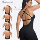 SHAPESHE Backless Shapewear for Women Low Back Strapless Tummy Control Bodysuit Deep U Plunge Butt Lifter Full Body Shaper Fajas Moldeadoras Black M