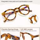 6 Pack Blue Light Blocking Reading Glasses - TR90 Retro Round Readers for Women Men - Spring Hinge Frames with UV400 Anti-Reflective Lens (3.0x)
