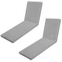 Iheqard Outdoor Chaise Lounge Cushions for Patio, 72"x22"x3" Lounge Chair Cushions Set of 2, Waterproof Replacement Seat Cushions for Outdoor Furniture, Gray